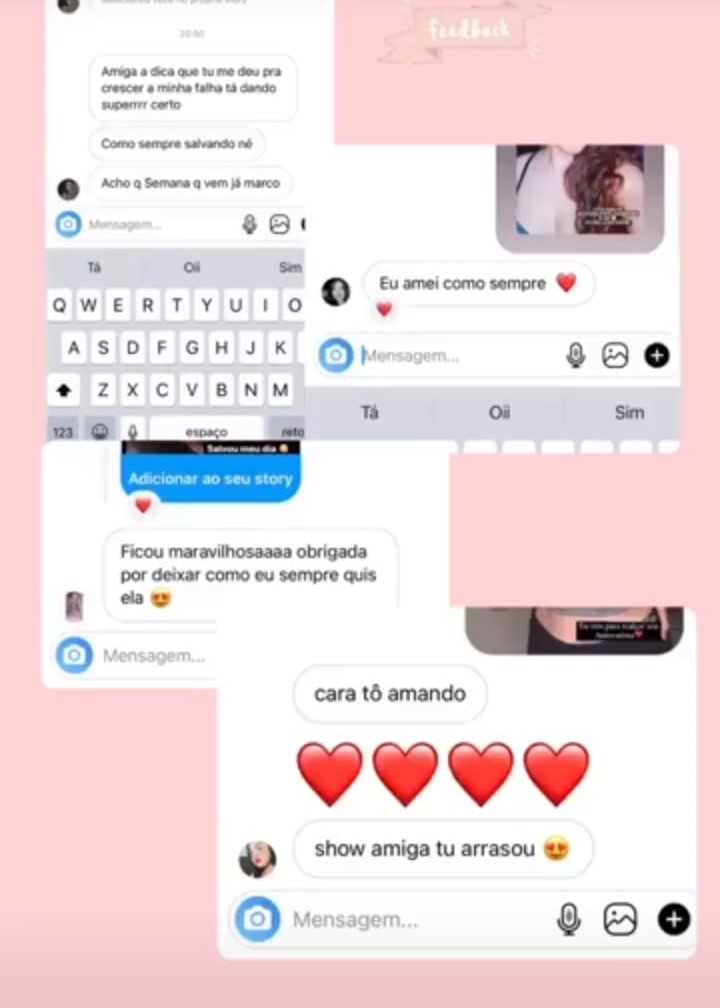 Imagens de depoimentos de clientes